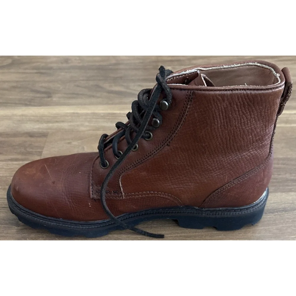Sperry Mens Brown Leather Lace Up Ankle Boots Lug Sole 75400 Size 8.5M